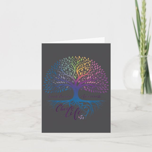 Tree Of Life Choose Life Suicide Prevention Awaren Karte (Vorderseite)