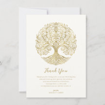 Tree of Life Cream & Gold Celtic Vielen Dank