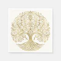 Tree of Life Cream & Gold Celtic Wedding
