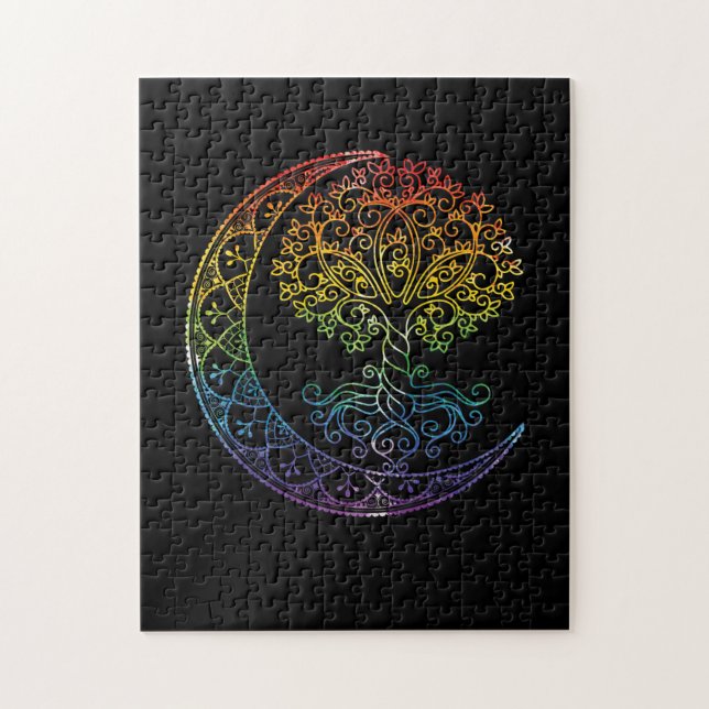 Tree of Life Cresent Moon Phases Mandala Yoga Gift (Vertikal)