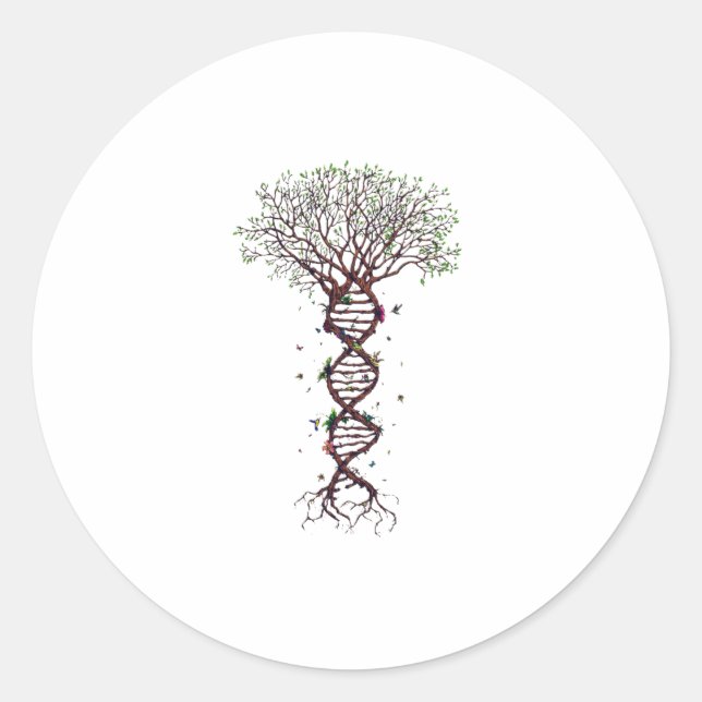 Tree of Life DNA Genetics Biology Environment Runder Aufkleber (Vorderseite)