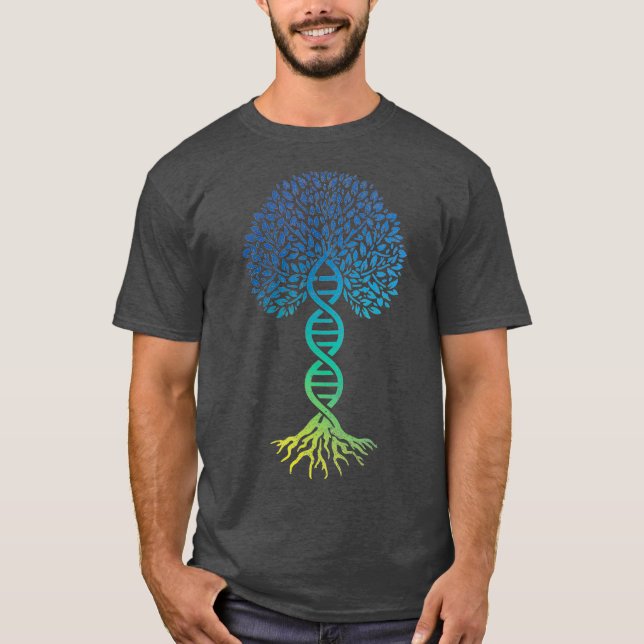 Tree of Life DNA Science Genetics Earth Day Blue T-Shirt (Vorderseite)