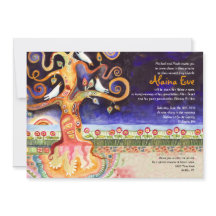 Tree of Life Doves Baby Naming Einladung