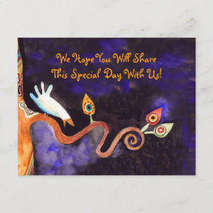 Tree of Life Doves Bar Bat Mitzvah Reply Card RSVP Karte