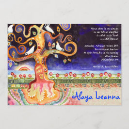 TREE OF LIFE Doves Bar Invitation Bat mitzvah