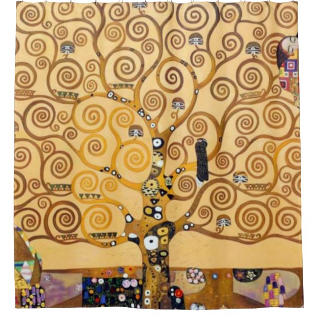 Tree Of Life Gustav Klimt Duschvorhang (Vorderseite)