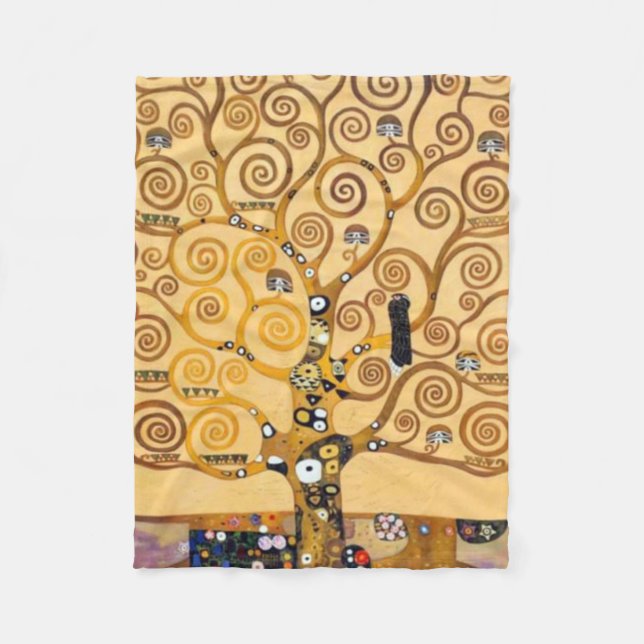 Tree Of Life Gustav Klimt Fleecedecke (Vorderseite)