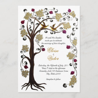 Tree of Life Hochzeit Einladung (v) Creme / weiß