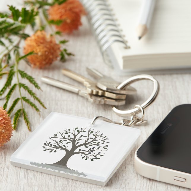 🌳Tree of Life Keychain - Growth Symbol Gift 🔑 (Devant Droit)