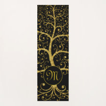 Tree of Life Luxury Monogram Gold Black