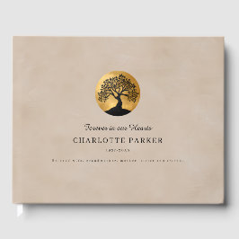 Tree of Life Memorial  Beige Custom Gästebuch