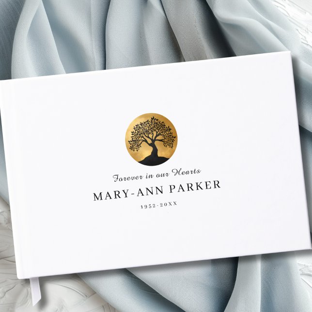 Tree of Life!  Memorial White Custom Gästebuch (Tree of Life Memorial Custom Guest Book)