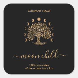 Tree of Life Moon Phases Square Sticker