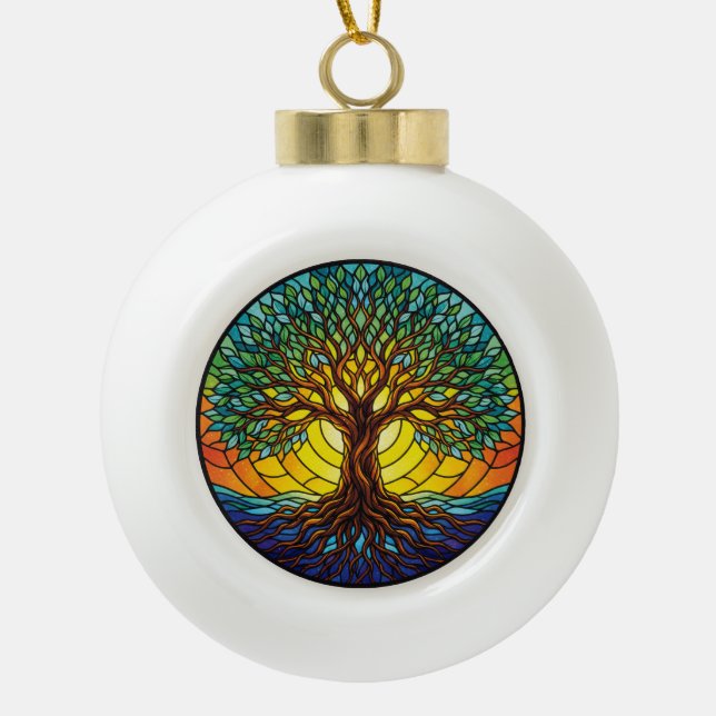Tree of Life Ornament 2025, Stained-Glass Effect 1 (Vorderseite)