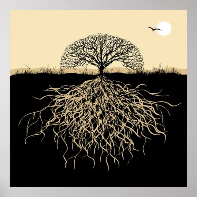 Tree of Life Roots Spiritual Nature Minimalist  Poster (Vorne)