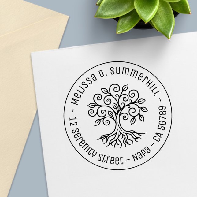 Tree of Life Round Address Permastempel (Von Creator hochgeladen)