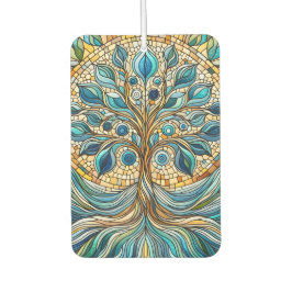 Tree of Life Shattered Glass Mosaic Aqua Blues Autolufterfrischer