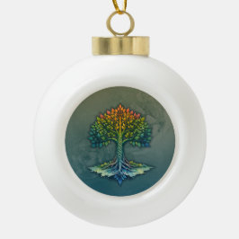 Tree of Life Shifting Dawn  Keramik Kugel-Ornament