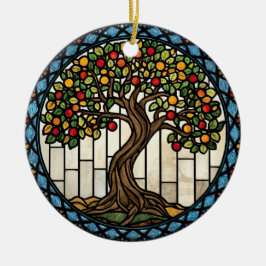 Tree of Life Stained Glass Keramik Ornament