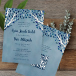 Tree of Life Stars Custom Bat Bar Mitzvah QR Code Einladung<br><div class="desc">Perfekte Karte, um eine Fledermausmitzvah, Bar mitzvah oder andere jüdische Feier anzukündigen! Handgemachte Kunst für Sie! Vollständig anpassbar! Klicken Sie auf "Personalisieren" oben, um den Text zu bearbeiten und den Link zum QR-Code auf der Rückseite hinzuzufügen. Klicken Sie auf "Bearbeiten mit dem Design-Tool", um die Schriftart, Farben und Platzierungen anzupassen...</div>