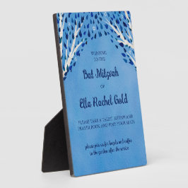 Tree of Life Stars Custom Bat Bar Mitzvah Sign Fotoplatte