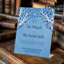 Tree of Life Stars Custom Bat Bar Mitzvah Sign Sockelschild