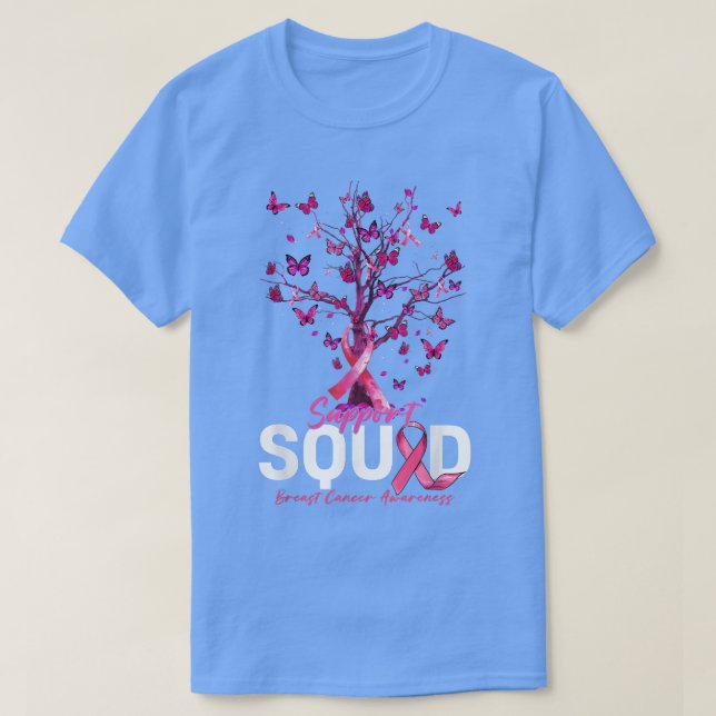 Tree of Life Support Squad Brustkrebs Bewusstsein T-Shirt (Design vorne)