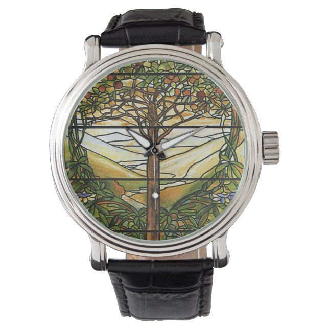 Tree of Life/Tiffany-Fenster Armbanduhr (Vorderseite)
