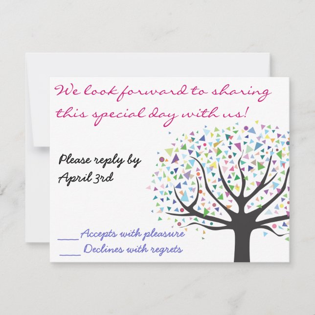 Tree of Life Wedding Einladung Antwort (Vorderseite)