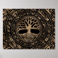 Tree of life -Yggdrasil Runic Pattern