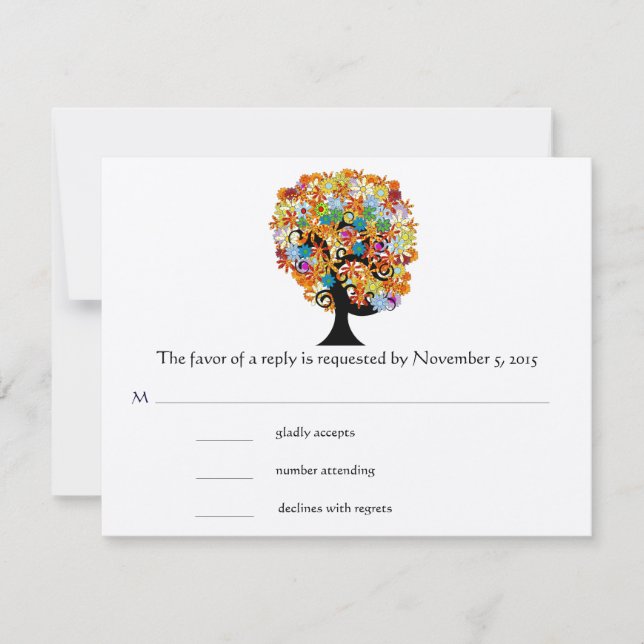 Tree of Promise - Whimsical Trees - RSVP Cards Karte (Vorderseite)