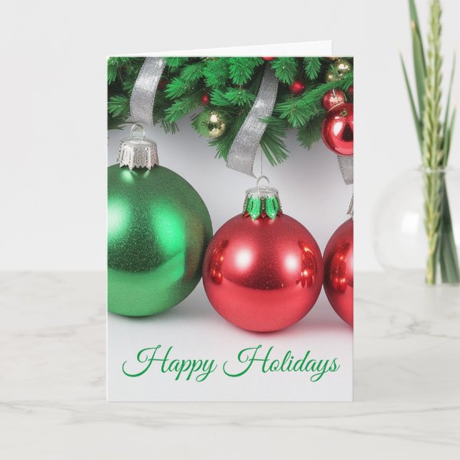 Tree Ornaments Weihnachtskarte Feiertagskarte (Vorderseite)