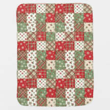 Tree pattern christmas  patchwork green red