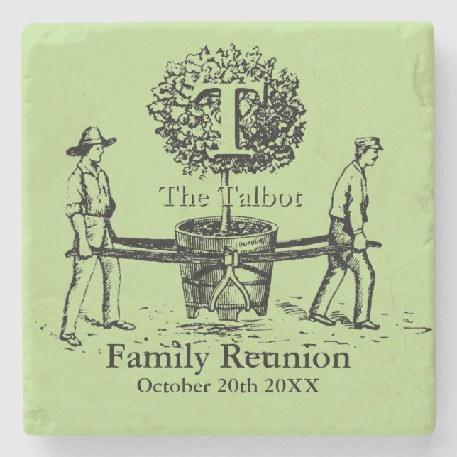 Tree Personalisiert Family Wiedersehen Marble Unte Steinuntersetzer (Vorderseite)