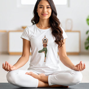 Tree Pose Yoga Vrikshasana Fitness Yogi Frau Tri-Blend Shirt