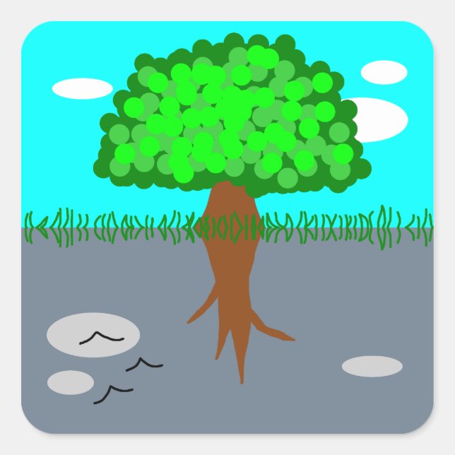 tree quadratischer aufkleber (Vorderseite)