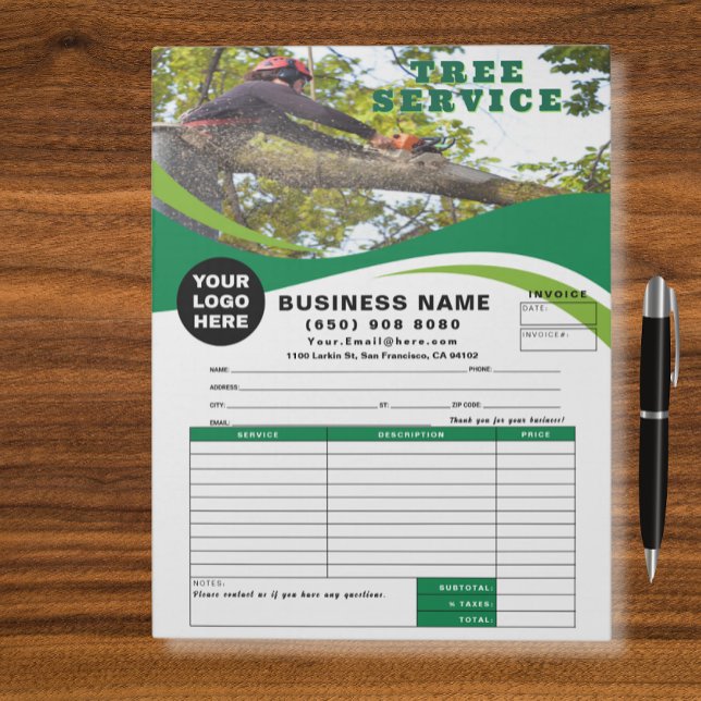 Tree Removal Service Invoice Estimate Template Notizblock (Von Creator hochgeladen)
