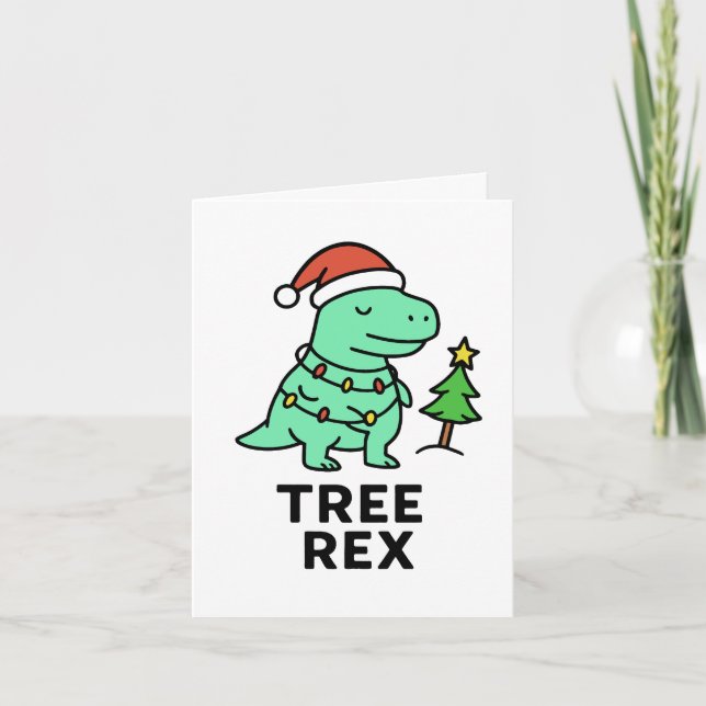 Tree Rex - Carte de Noël drôle (Devant)