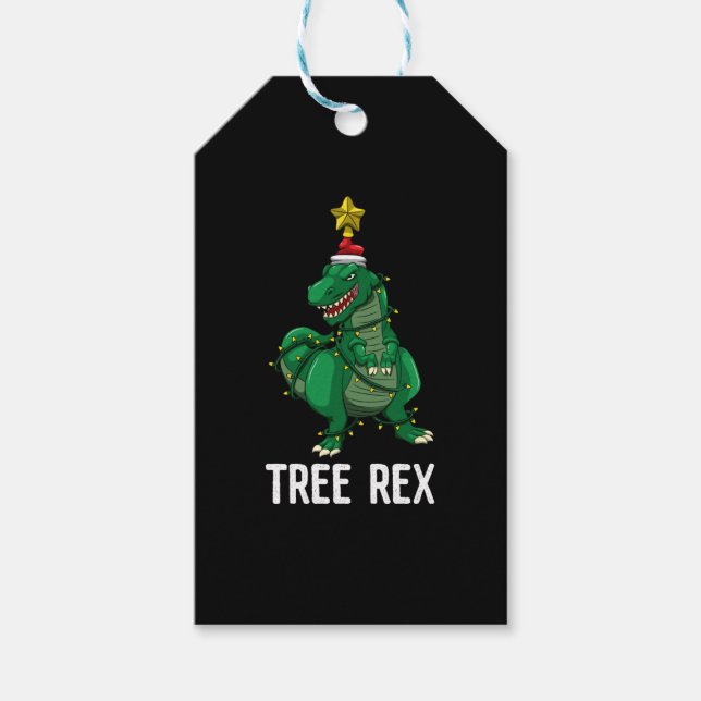 Tree Rex Christmas Dinosaur T-Rex Boys Kids Geschenkanhänger (Vorderseite)