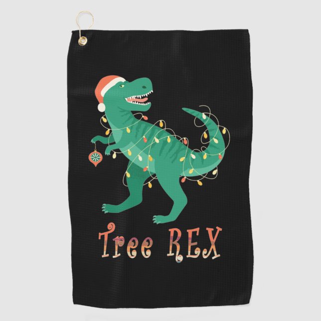 Tree Rex Dino T-Rex Weihnachtsbaum Funny Gift Idee Golfhandtuch (Vorderseite)