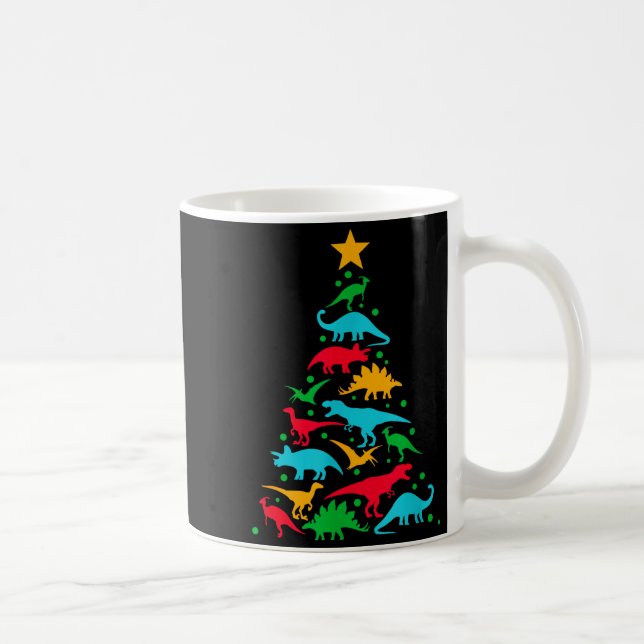 Tree Rex Dinosaur Dino Tree Christmas Tree Funny  Kaffeetasse (Rechts)