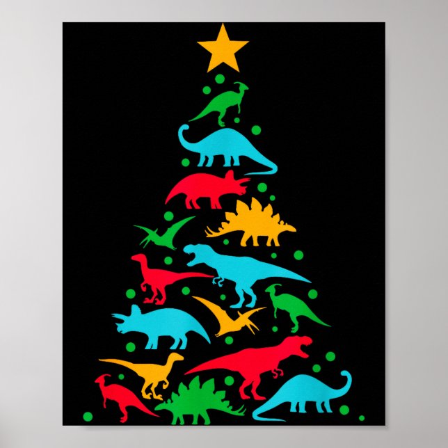 Tree Rex Dinosaur Dino Tree Christmas Tree Funny  Poster (Vorne)