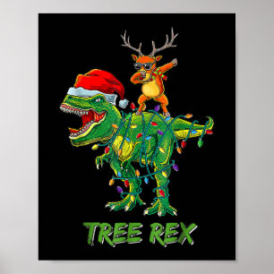 Tree Rex Dinosaur Weihnachtskostüm Xmas Tree Ligh Poster