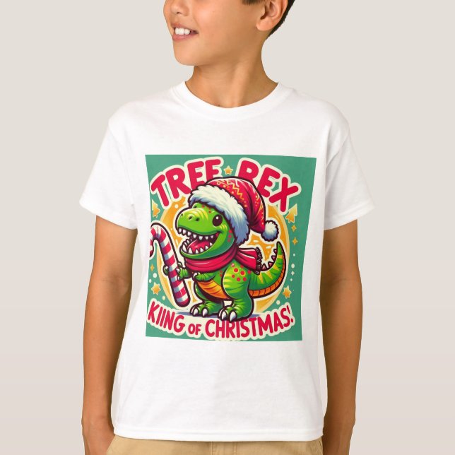 Tree Rex - Funny Christmas T-Rex T - Shirt (Vorderseite)