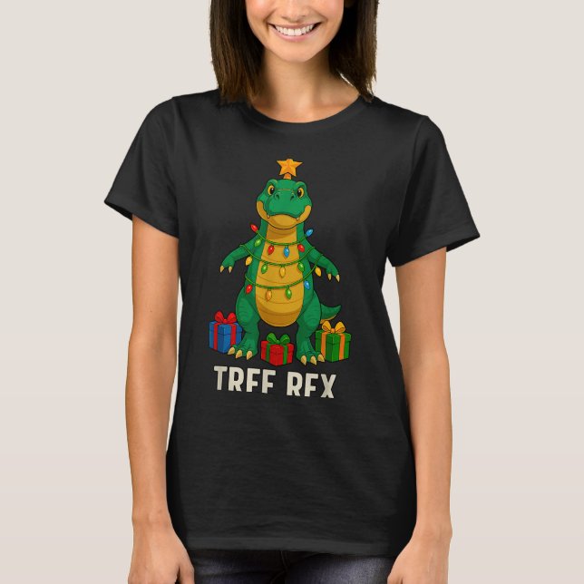 Tree Rex Funny Dinosaur Christmas  T-Shirt (Vorderseite)