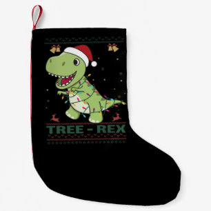 Tree-Rex Funny Dinosaur Pun T-Rex Adult Tuch Gesic Kleiner Weihnachtsstrumpf