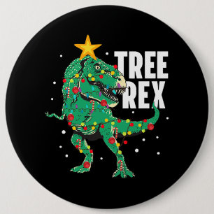 Tree Rex Funny TRex Lover Dinosaur Weihnachtsbaum Button