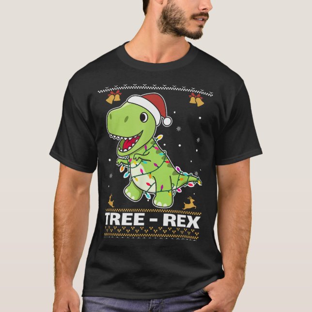 Tree Rex Funny Tyrannosaurus Rex Christmas Pun  T-Shirt (Vorderseite)