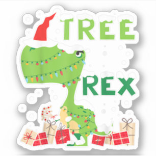 Tree Rex Lights Christmas Tree T-rex T - Shirt Din Aufkleber