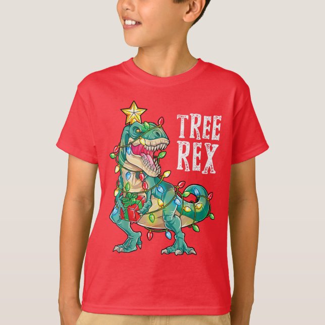Tree Rex Shirt Christmas T-Rex Christmas Dinosaur (Vorderseite)